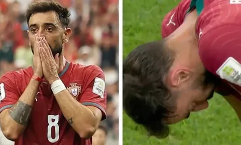 Bruno Fernandes suy sụp khi Bồ Đào Nha rời World Cup 2026