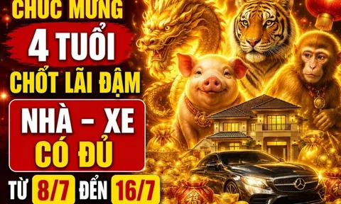 Chúc mừng 4 tuổi Chốt Lãi đậm, nhà - xe có đủ từ 8/7 đến 16/7