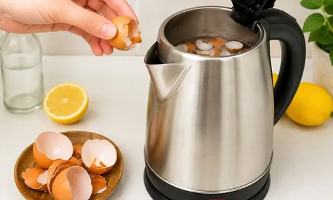 Cho vỏ trứng vào ấm siêu tốc, đun sôi, công dụng bất ngờ nhiều người chưa biết