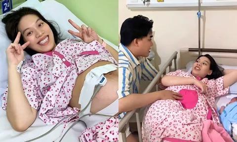 Vợ nam diễn viên Việt vừa sinh con thứ 5 ở tuổi 28: Bầu 5 bé trong 6 năm, nhan sắc trên bàn đẻ gây sốt