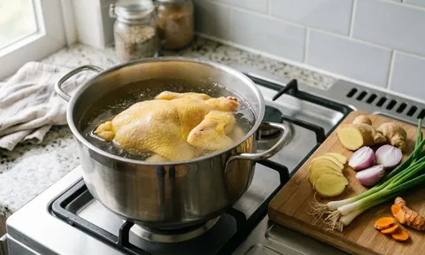 Luộc gà đừng dùng nước lã: Cách làm giúp thịt ngọt, da vàng đẹp tự nhiên