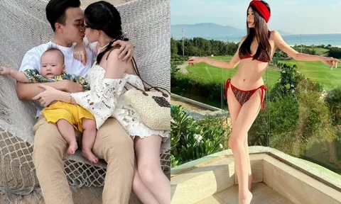 Cô giáo hot girl Đồng Tháp mặc bikini khoe bụng bầu trắng nõn, sinh xong đẹp nuột nà sống giàu sang bên chồng nam thần