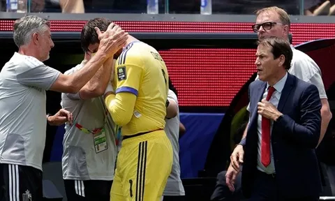 Giọt nước mắt của Courtois trong ngày Bỉ thua trước Tây Ban Nha