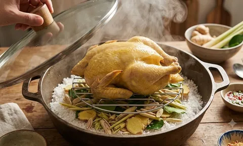 Hấp gà không cần nước vẫn mềm ngọt: Bí quyết nằm ở một nguyên liệu quen thuộc