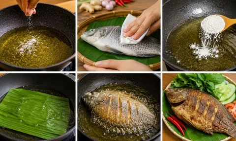 Rán cá không cần chảo chống dính vẫn vàng giòn: 5 mẹo đơn giản giúp cá không nát, không dính chảo
