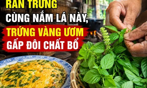 Rán trứng cùng nắm lá này, trứng vàng ươm gấp đôi chất bổ