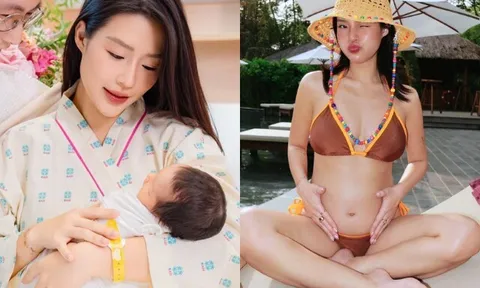 Nữ sinh THPT Việt Đức Hà Nội sau này được nam thần Việt rước về dinh, mang bầu chăm diện bikini, đi đẻ xinh ngất ngây