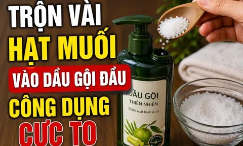Trộn vài hạt muối vào dầu gội đầu, công dụng cực to