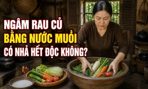 Ngâm rau củ bằng nước muối có nhả hết độc không?