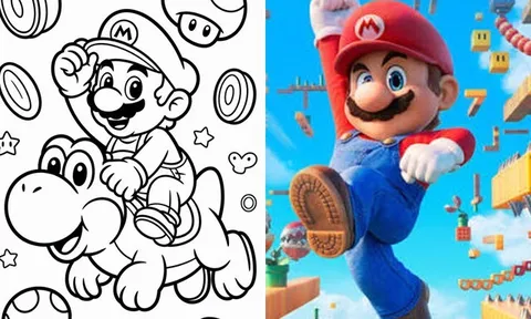 Bé mê Super Mario? Đừng bỏ lỡ bộ tranh tô màu sinh động và dễ tô này