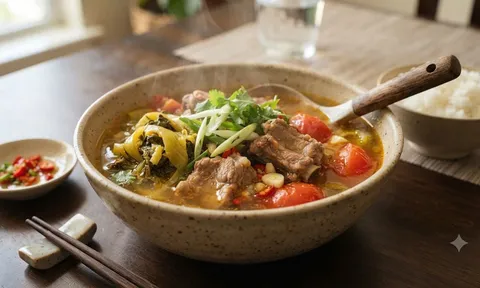 Cách nấu canh dưa chua sườn non ngon