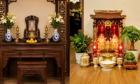 Vì sao không nên đặt chậu hoa, cây cảnh trên ban thờ gia tiên nhưng lại nên đặt ở ban Thần Tài?