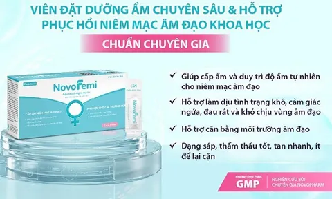 Viên đặt Novofemi Xanh Cấp ẩm - Giải pháp hỗ trợ cải thiện khô âm đạo khoa học ở phụ nữ sau sinh, mãn kinh