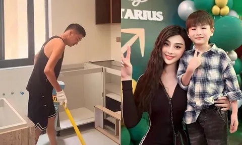 Sao Việt 24h: Quang Minh cầm chổi dọn biệt thự 4 tầng tặng vợ kém 37 tuổi; Lâm Khánh Chi bất ngờ vì con trai lớn quá nhanh