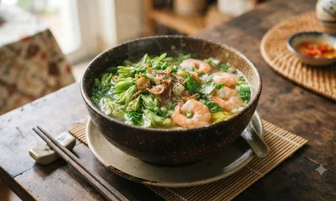 Hoa thiên lý nấu tôm ngon
