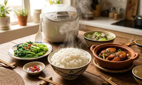 Nấu cơm thêm 1 nguyên liệu quen thuộc, hạt cơm dẻo lâu và hạn chế ôi thiu