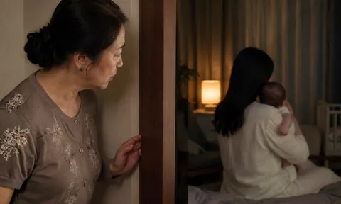 Con dâu cứ cho con bú là trốn vào chỗ kín, mẹ chồng vô tình nhìn vào phòng liền gọi con trai về ngay
