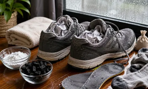 Mưa kéo dài nhớ ngay mẹo này để tránh giày dễ bốc mùi