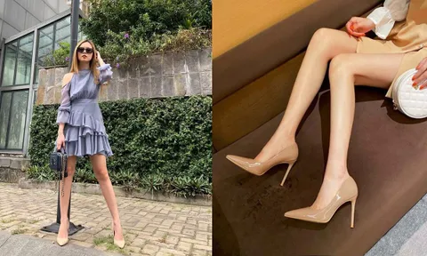 Đôi giày cao gót màu nude được giới mộ điệu yêu thích vì khả năng tôn dáng và dễ phối đồ