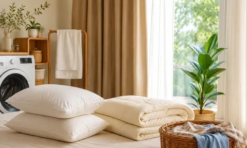Bao lâu nên giặt gối, chăn, rèm cửa?