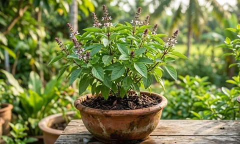 Mẹo trồng húng quế trong chậu xanh tốt, thơm đậm, thu hái quanh năm
