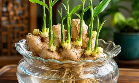 Cách trồng gừng thủy sinh ra mầm tua tủa