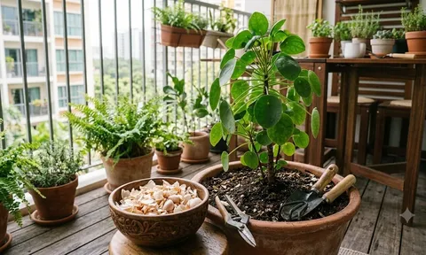Nhiều người cho vỏ tỏi vào chậu cây và bất ngờ vì hiệu quả sau vài ngày