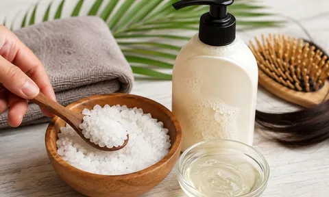 Trộn muối với dầu gội đầu: Mẹo đơn giản nhiều chị em thử một lần rồi duy trì, nhưng cần dùng đúng cách