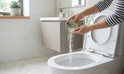 Trước khi đi ngủ, đổ một bát muối vào bồn cầu: Sáng hôm sau thấy kết quả bất ngờ