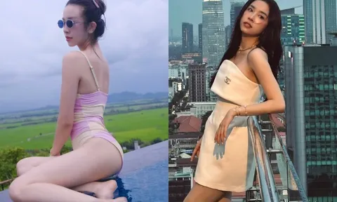 Á hậu Việt Nam diện áo tắm khoe da trắng nõn nà, U30 sống viên mãn bên chồng Tiến sĩ