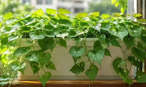 Cách trồng rau khoai lang: Vừa thành cây cảnh đẹp mắt, vừa có rau ăn quanh năm