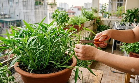 Chỉ cần 1 nhánh rau muống, sau 10 ngày kín cả chậu, hái ăn liên tục không xuể