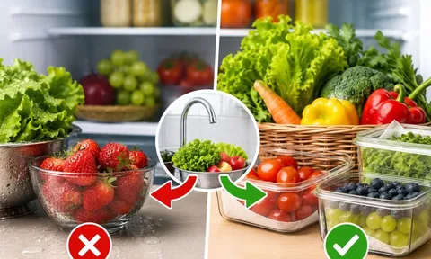 Có nên rửa sạch rau và hoa quả trước khi cất trong tủ lạnh?