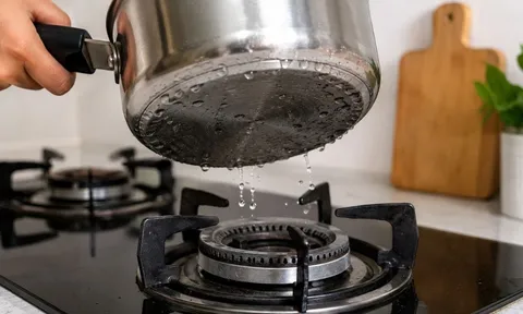 Vì sao tuyệt đối không đặt nồi chảo còn ướt đáy lên bếp gas?
