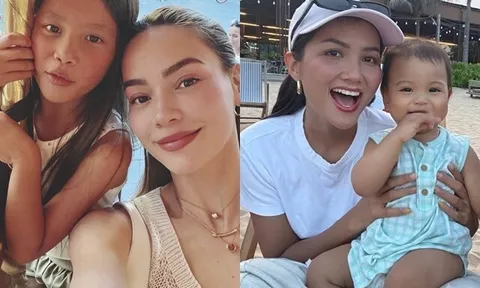 2 con gái sao Việt mê phơi nắng: Lisa nhà Hồ Ngọc Hà bơi thỏa thích ở châu Âu, con H'Hen Niê da nâu giống mẹ