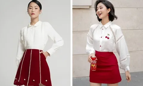 Áo trắng và chân váy đỏ: Công thức phối đồ thanh lịch giúp phái đẹp nổi bật trong mọi hoàn cảnh