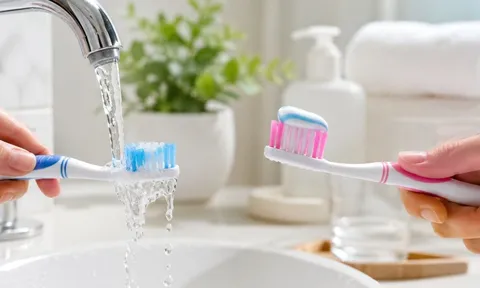 Có nên làm ướt bàn chải trước khi đánh răng?