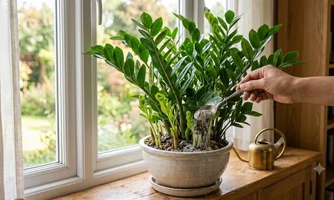 Đừng chỉ tưới nước: Thêm 1 thìa này vào chậu, cây kim tiền bật chồi liên tục, lá xanh bóng mướt