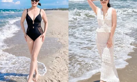 Nghệ sĩ Vân Dung diện áo tắm khoe dáng nét căng hút nghìn like, 51 tuổi được khen "thua gì các nàng hậu"