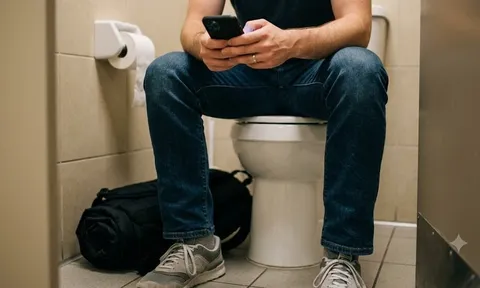 Vì sao không nên vừa đi vệ sinh vừa dùng điện thoại?