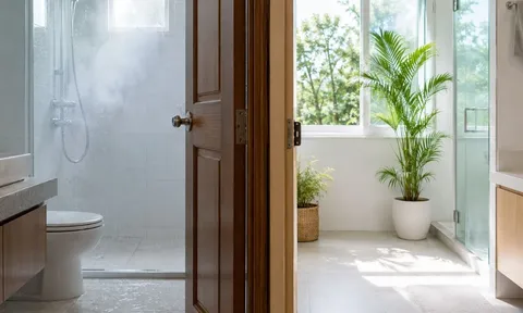 Nên đóng hay mở cửa phòng tắm sau khi tắm xong?