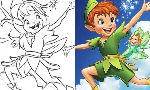 Tranh tô màu Peter Pan cho bé mầm non, mỗi bức tranh là một chuyến phiêu lưu nhỏ