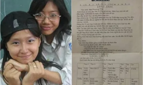 Ảnh hiếm của Mai Phương Thúy hồi đi học, bị bắt viết báo cáo lịch trình với gia đình