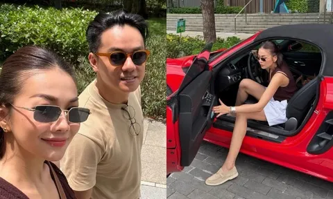 Siêu mẫu Thanh Hằng lái xe sang 6 tỷ đồng hẹn hò cùng chồng nhạc trưởng, được cưng chiều nên ngày càng trẻ trung