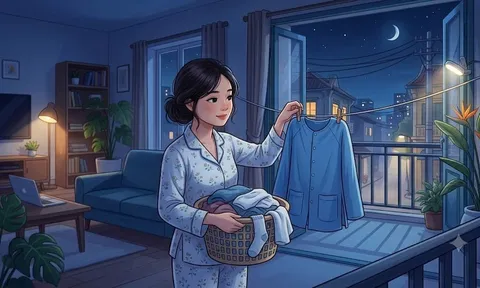 Vì sao người xưa dặn không phơi quần áo ngoài sân đêm?