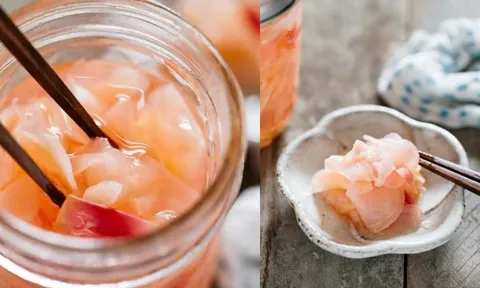 Cách tự làm gừng hồng ăn sushi tại nhà chỉ cần 4 nguyên liệu đơn giản