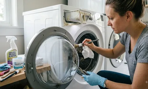 Máy giặt tưởng sạch nhưng lại đầy cặn bẩn: Bao lâu nên vệ sinh một lần?