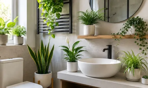 Vì sao nên để chậu cây nhỏ trong nhà tắm, nhà vệ sinh?