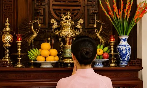 Vì sao bình hoa trên ban thờ thường để bên phải?