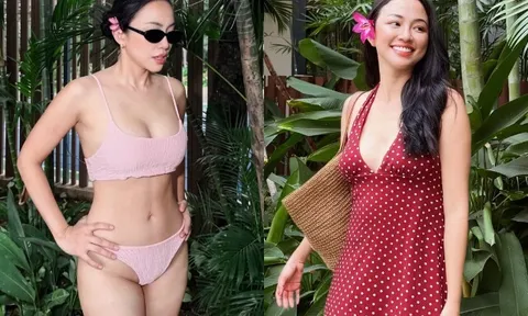 Hot girl xinh như hoa là học trò của siêu mẫu Minh Tú, làm mẹ bỉm vẫn mê diện bikini khoe dáng "nét căng"